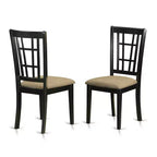 Ensemble de salle à manger rétro 3 pièces - Table ronde et 2 chaises en lin - Table de cuisine de 107 cm