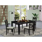 Ensemble de salle à manger du sud-ouest - Table et chaises 5 pièces - Finition noire - Coin repas de cuisine