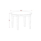 Ensemble table à manger ronde 3 pièces, style campagnard français, table et chaises, pieds blanc lin, cuir PU Pond