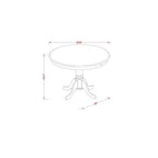 Ensemble de salle à manger 3 pièces en lin blanc avec dessus en bois massif – Boutons touffetés ronds – 4 places