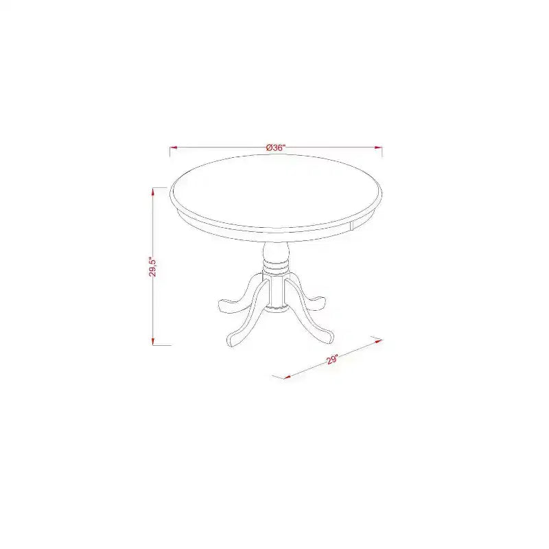 Ensemble de salle à manger 3 pièces en lin blanc avec dessus en bois massif – Boutons touffetés ronds – 4 places