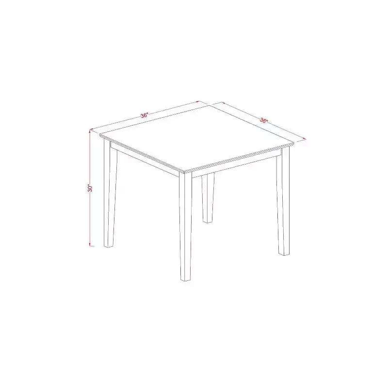 Ensemble repas carré 36" table et 2 chaises - Tissu Lin Kaki Foncé - HomeStock