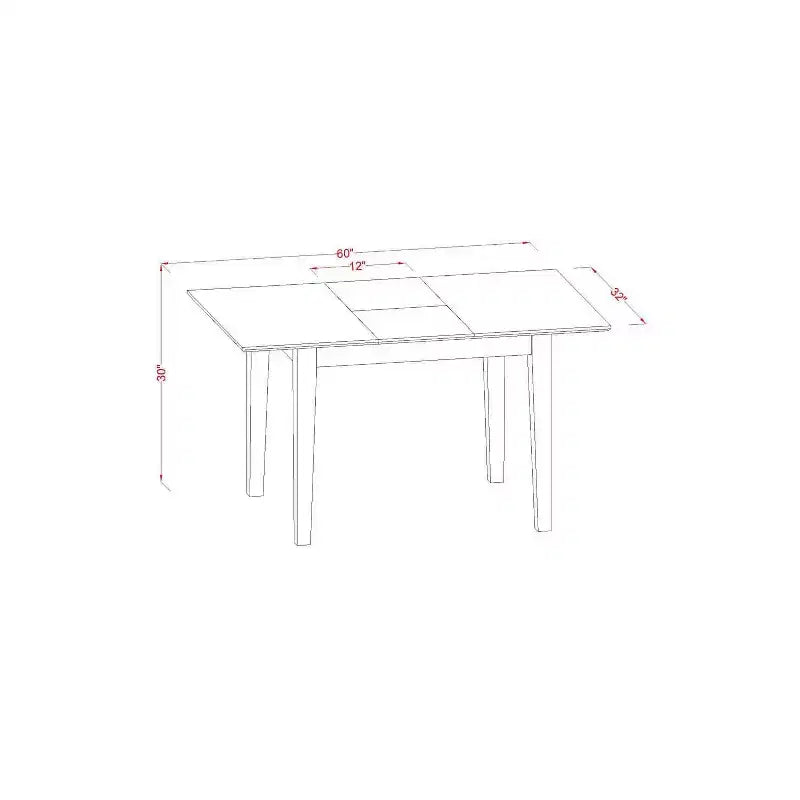 Ensemble de salle à manger rustique 6 pièces - Table de cuisine avec rallonge et 4 chaises en lin, banc - 81x152 cm