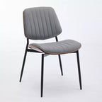 Lot de 2 chaises de salle à manger modernes du milieu du siècle en similicuir avec dossier incurvé, sans accoudoirs, pour salle à manger ou cuisine-Panipeachy