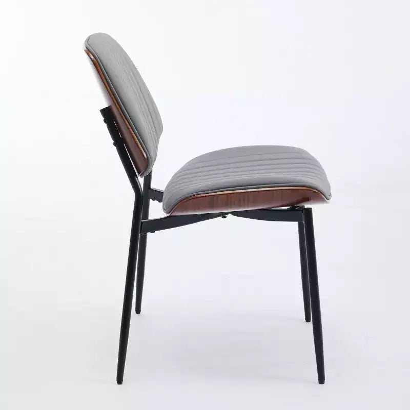 Lot de 2 chaises de salle à manger modernes du milieu du siècle en similicuir avec dossier incurvé, sans accoudoirs, pour salle à manger ou cuisine-Panipeachy