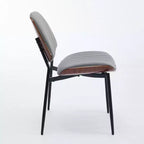 Lot de 2 chaises de salle à manger modernes du milieu du siècle en similicuir avec dossier incurvé, sans accoudoirs, pour salle à manger ou cuisine-Panipeachy