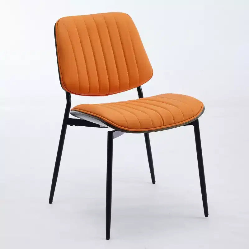 Lot de 2 chaises de salle à manger modernes du milieu du siècle en similicuir avec dossier incurvé, sans accoudoirs, pour salle à manger ou cuisine-Panipeachy