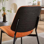 Lot de 2 chaises de salle à manger modernes du milieu du siècle en similicuir avec dossier incurvé, sans accoudoirs, pour salle à manger ou cuisine-Panipeachy