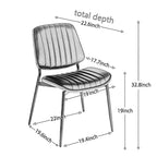 Lot de 2 chaises de salle à manger modernes du milieu du siècle en similicuir avec dossier incurvé, sans accoudoirs, pour salle à manger ou cuisine-Panipeachy