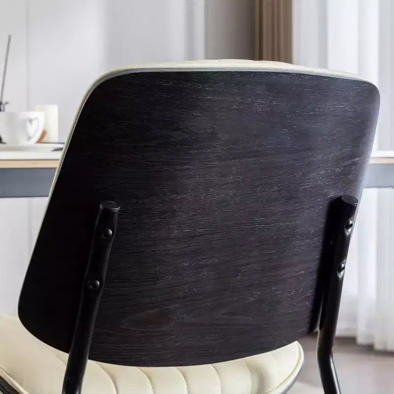 Lot de 2 chaises de salle à manger modernes du milieu du siècle en similicuir avec dossier incurvé, sans accoudoirs, pour salle à manger ou cuisine-Panipeachy