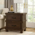 Royal Hampton Drawer Nightstand With Metal Handle, Antique Oak