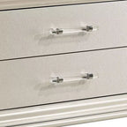 Table de chevet Royal Hampton à 2 tiroirs avec pieds en acrylique et accents en cristal, argent