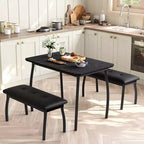 Ensemble table à manger de style banc Table à manger en bois avec 2 bancs Ensemble table et chaises pour 4 à 6 personnes Convient aux cuisines, appartements et studios