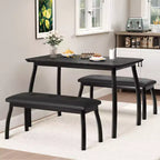 Ensemble table à manger de style banc Table à manger en bois avec 2 bancs Ensemble table et chaises pour 4 à 6 personnes Convient aux cuisines, appartements et studios