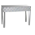 Royal Hampton Chequered Pattern Console Table In Rectangular Shape, Clear