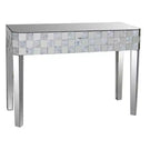 Royal Hampton Chequered Pattern Console Table In Rectangular Shape, Clear