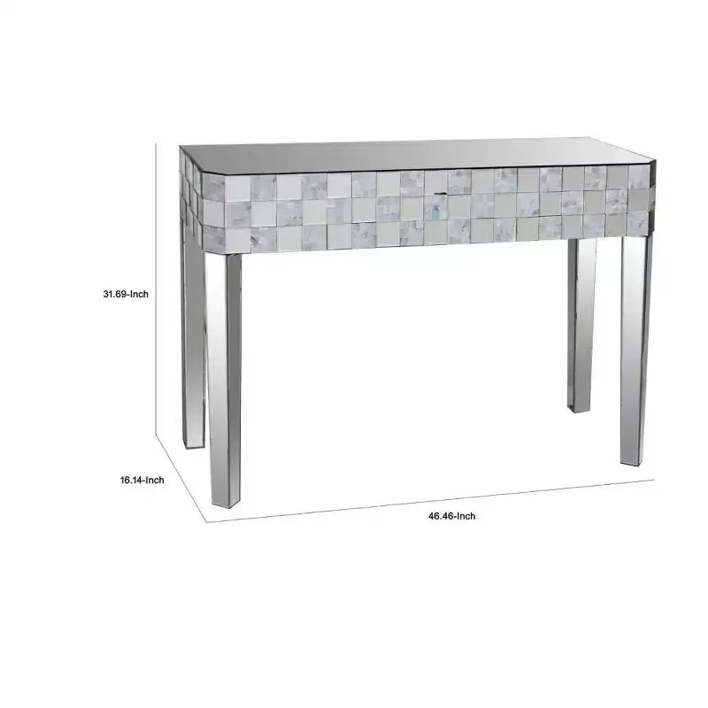 Console Royal Hampton à motif carreaux de forme rectangulaire, transparente