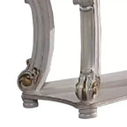 Console de canapé Royal Hampton de 58 pouces, pieds roulés classiques, or brossé, étagère