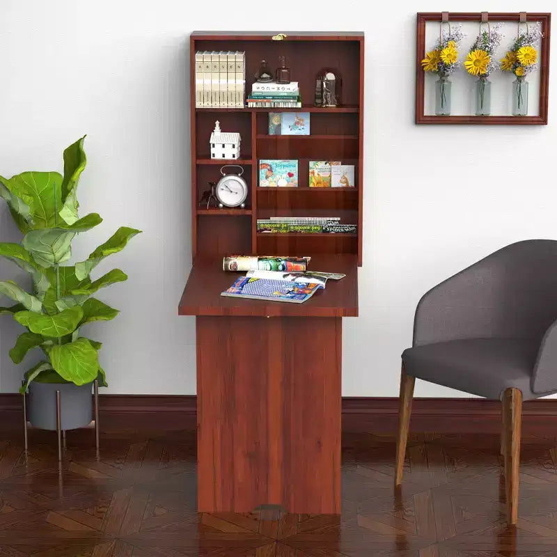 Bureau mural pliant convertible - Bureau flottant fonctionnel avec étagère de rangement pour bureau à domicile