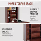 Bureau mural pliant convertible - Bureau flottant fonctionnel avec étagère de rangement pour bureau à domicile