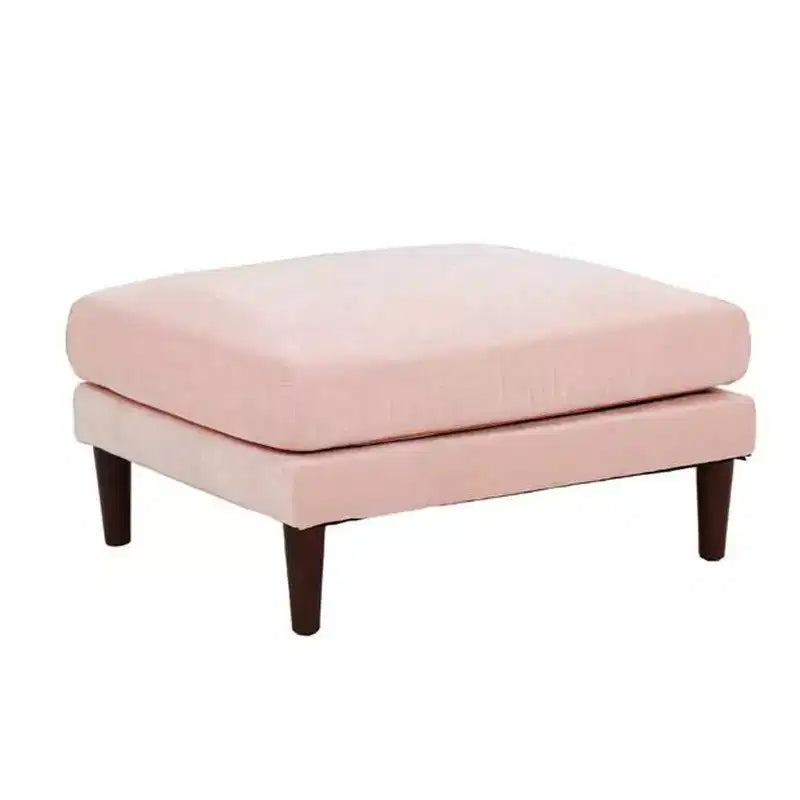 Pouf modulaire Royal Hampton de 32 pouces, coussin carré, pieds en bois, rose poudré