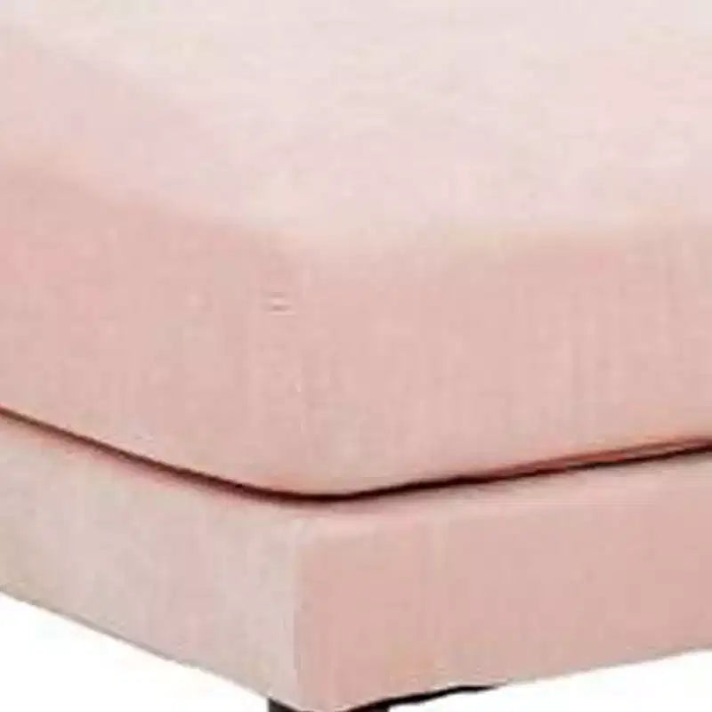 Pouf modulaire Royal Hampton de 32 pouces, coussin carré, pieds en bois, rose poudré