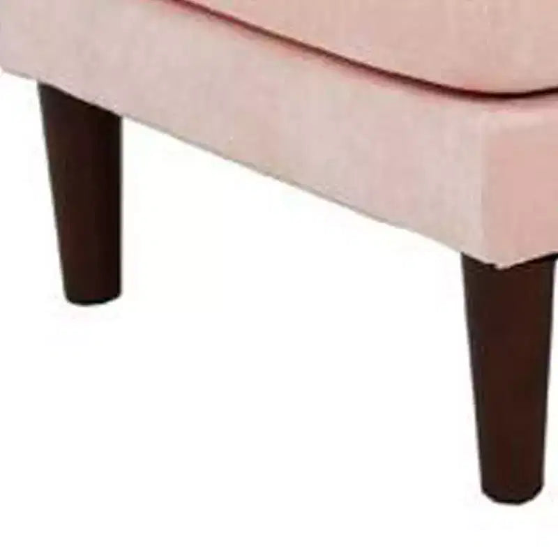 Pouf modulaire Royal Hampton de 32 pouces, coussin carré, pieds en bois, rose poudré