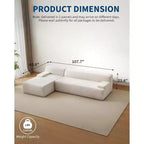 Canapé d'angle modulable 106 avec méridienne en L, grand canapé moderne et profond, canapé-lit surdimensionné pour salon, aucun assemblage requis