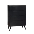 Commode 4 tiroirs Royal Hampton en bois avec pieds ronds fuselés, Noir