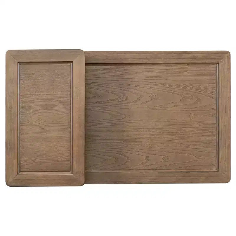 Table basse à 2 niveaux avec tiroir en rotin, table centrale carrée en bois avec étagère de rangement et 2 plateaux pour le salon