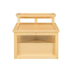 Table basse à 2 niveaux avec tiroir en rotin, table centrale carrée en bois avec étagère de rangement et 2 plateaux pour le salon