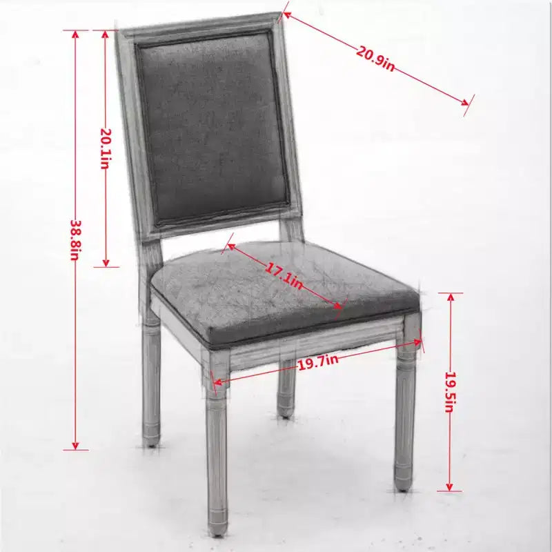 Lot de 2 chaises de salle à manger en bois de style ferme avec assise et dossier rembourrés, chaises d'appoint sans accoudoirs pour salle à manger, cuisine ou salon-Panipeachy