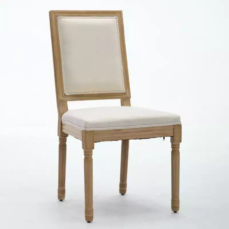 Lot de 2 chaises de salle à manger en bois de style ferme avec assise et dossier rembourrés, chaises d'appoint sans accoudoirs pour salle à manger, cuisine ou salon-Panipeachy