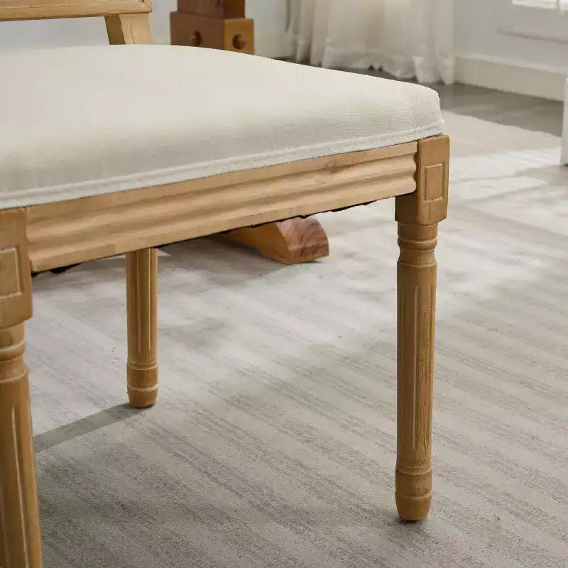 Lot de 2 chaises de salle à manger en bois de style ferme avec assise et dossier rembourrés, chaises d'appoint sans accoudoirs pour salle à manger, cuisine ou salon-Panipeachy