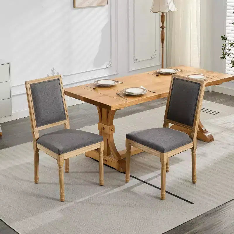Lot de 2 chaises de salle à manger en bois de style ferme avec assise et dossier rembourrés, chaises d'appoint sans accoudoirs pour salle à manger, cuisine ou salon-Panipeachy