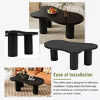 Table Basse en Forme de Nuage 37W avec 3 Pieds, Table Basse Unique, Table Basse Abstraite Irrégulière, Table Basse pour Salon - Panipeachy