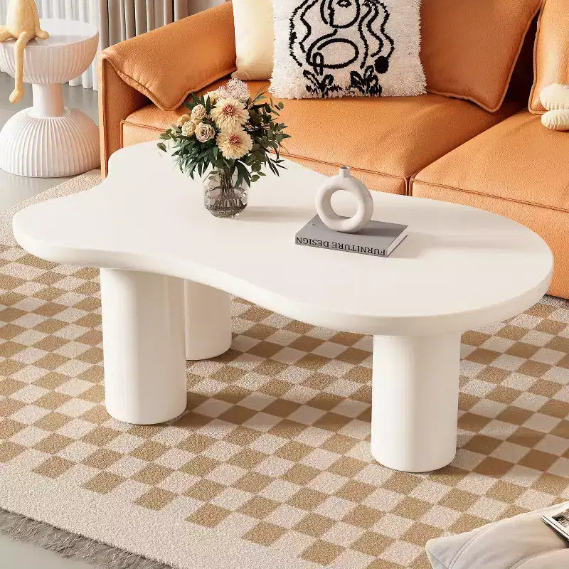 Table Basse en Forme de Nuage 37W avec 3 Pieds, Table Basse Unique, Table Basse Abstraite Irrégulière, Table Basse pour Salon - Panipeachy
