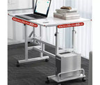 Bureau mobile de 81 cm avec roulettes, table d'ordinateur réglable en hauteur pour bureau à domicile, tapis de marche, poste de travail compact