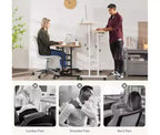 Bureau mobile de 81 cm avec roulettes, table d'ordinateur réglable en hauteur pour bureau à domicile, tapis de marche, poste de travail compact