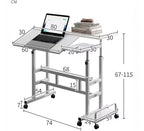 Bureau mobile de 81 cm avec roulettes, table d'ordinateur réglable en hauteur pour bureau à domicile, tapis de marche, poste de travail compact