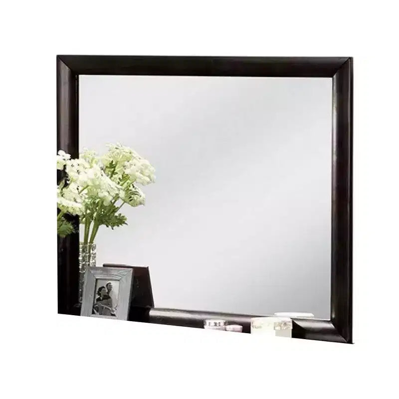 Miroir de courtoisie de commode Royal Hampton, cadre en bois massif noir moderne de 40 pouces