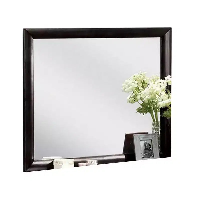 Miroir de courtoisie de commode Royal Hampton, cadre en bois massif noir moderne de 40 pouces