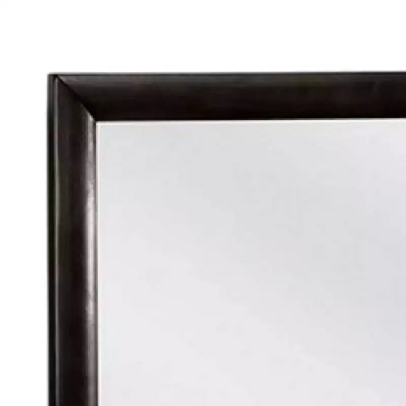 Miroir de courtoisie de commode Royal Hampton, cadre en bois massif noir moderne de 40 pouces