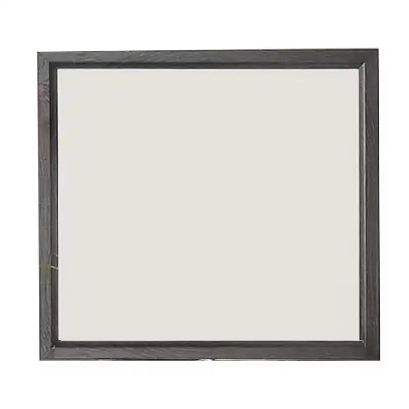 Miroir de coiffeuse Royal Hampton, cadre en bois gris contemporain de 39 pouces