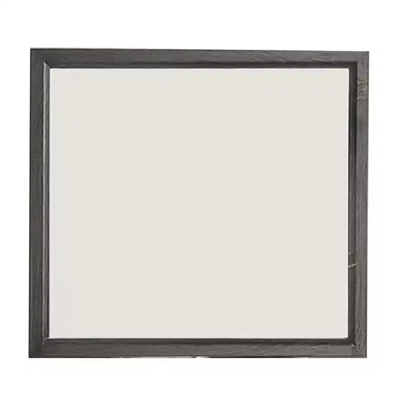 Miroir de coiffeuse Royal Hampton, cadre en bois gris contemporain de 39 pouces
