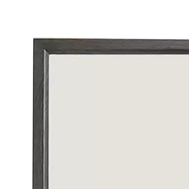 Miroir de coiffeuse Royal Hampton, cadre en bois gris contemporain de 39 pouces