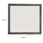 Miroir de coiffeuse Royal Hampton, cadre en bois gris contemporain de 39 pouces