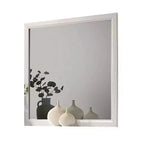 Miroir de courtoisie Royal Hampton, cadre en bois blanc de style moderne de 39 pouces