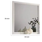 Miroir de courtoisie Royal Hampton, cadre en bois blanc de style moderne de 39 pouces