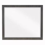 Miroir de commode Royal Hampton, bois marron expresso, cadre rectangulaire élégant 36x42